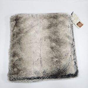 West Elm Faux Fur Ombre 20x20 Pillow Cover Frost Gray NWT